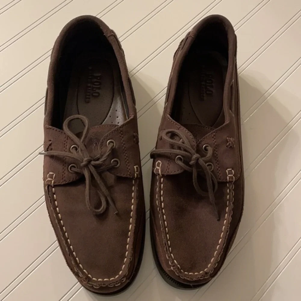 Ralph Lauren shoe Mens Brown Leather Polo Boat Shoe Size 13D